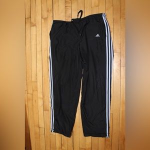 Adidas Pants Mens XL Black Vintage Windbreaker Nylon Mesh Lined Y2K Warm Up